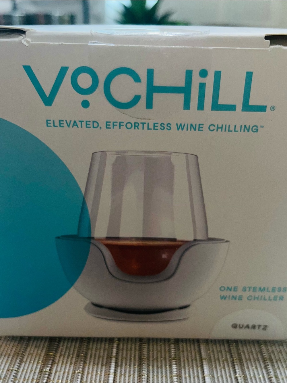 Vochill Quartz Stemless Wine Chiller - White